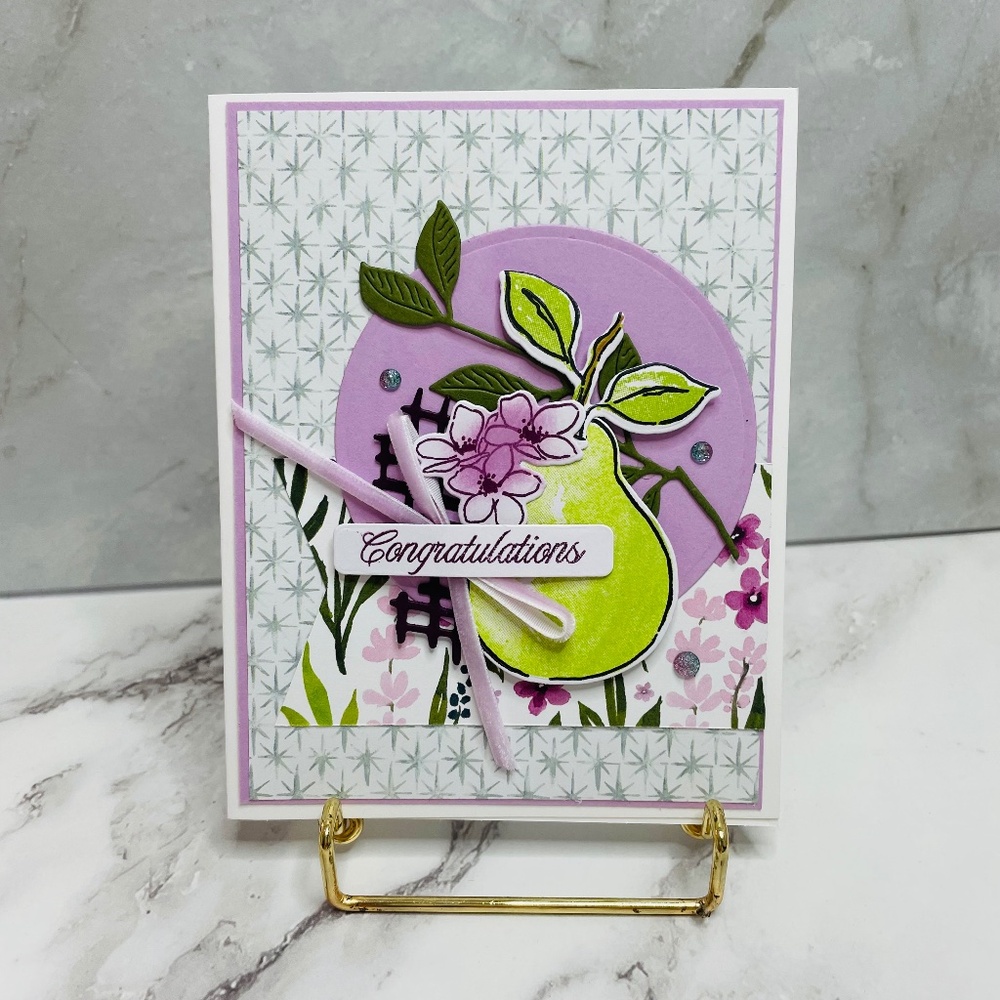 Congratulations Perfect Pear Handmade Card